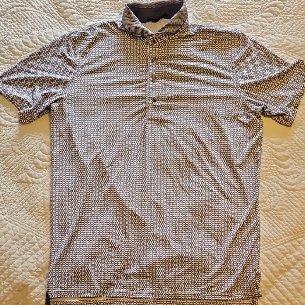 Greyson Purple And White Pattern Polo Shirt